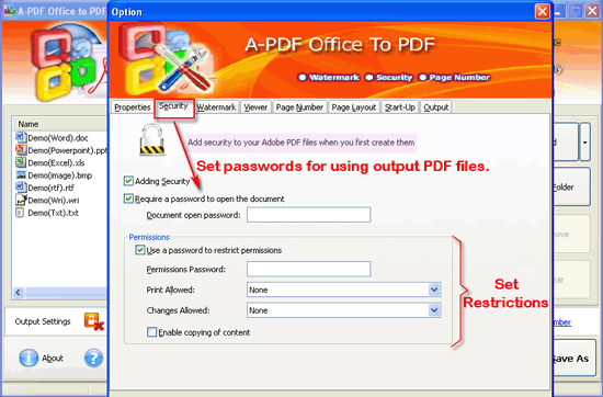 a-pdf office to pdf batch mode Security